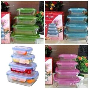 Signature 4pcs set glass Food storage containers